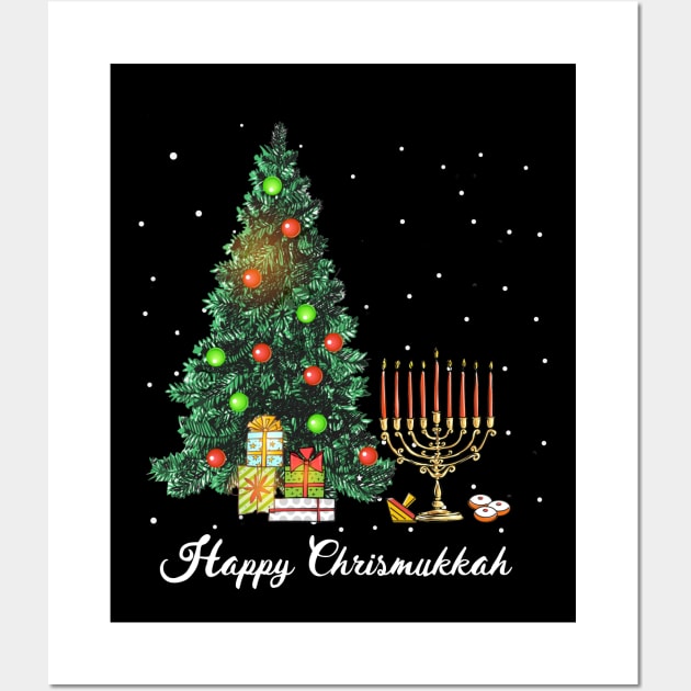 Happy Chrismukkah Funny Hanukkah and Christmas Wall Art by TeeSky